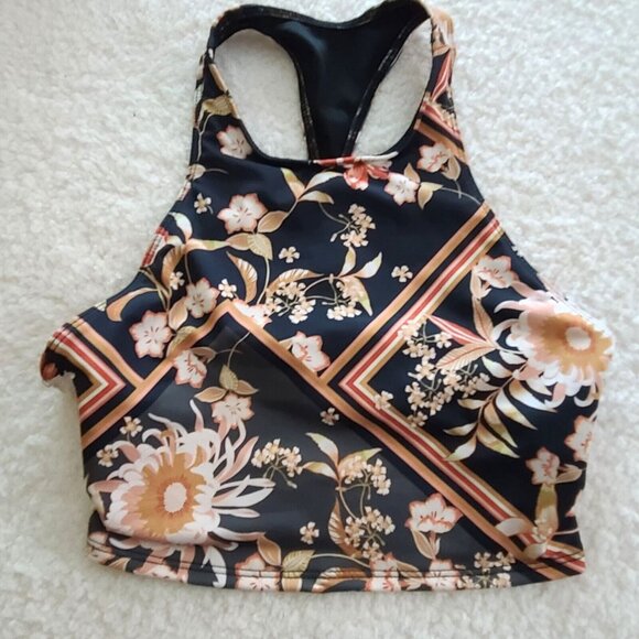 Free People Movement x Onzie Peek A Boo Racerback Sports Bra M/L Floral NWOT - Picture 1 of 6